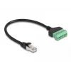 Cavo DeLOCK RJ45 Cat.6 connettore su adattatore per morsettiera 30 cm nero verde