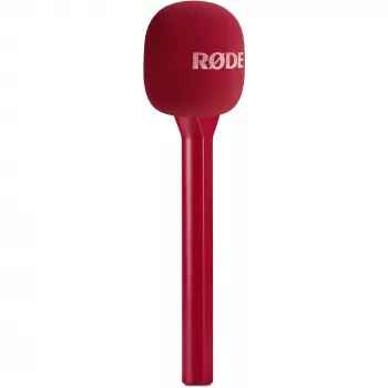 Microfono portatile per interviste Rode Interview GO – rosso (compatto, a mano, plug-and-play)