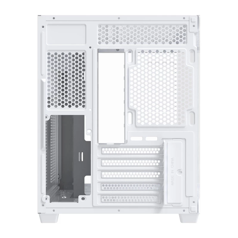 Case per computer DarkFlash B275 (bianco) compatibile Mid-Tower ATX, I/O frontale, vetro temperato