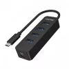 Hub USB Unitek uHUB Q4 – hub 4 porte USB 3.2 Gen 1 (Type-A), host USB-C, 5 Gbit/s, 10 W, nero