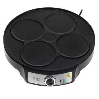 Adler AD 3093 Macchina per crêpe elettrica 2 in 1 a doppia faccia, 1600 W, Nero