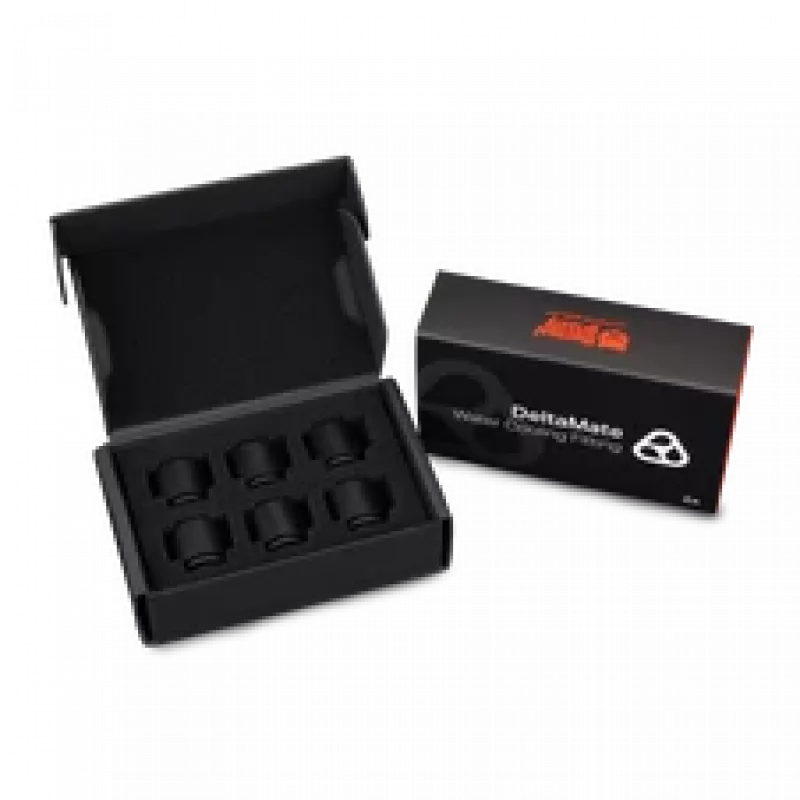 Thermal Grizzly DeltaMate Extender MF14 – raccordo per raffreddamento a liquido, nero, 6 pz. (TG-DM-FIT-6007)