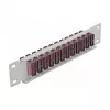 Patch panel fibra ottica DeLOCK 10 pollici 12 porte SC duplex viola 1U grigio