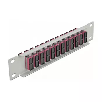 Patch panel fibra ottica DeLOCK 10 pollici 12 porte SC duplex viola 1U grigio