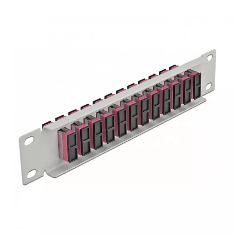 Patch panel fibra ottica DeLOCK 10 pollici 12 porte SC duplex viola 1U grigio