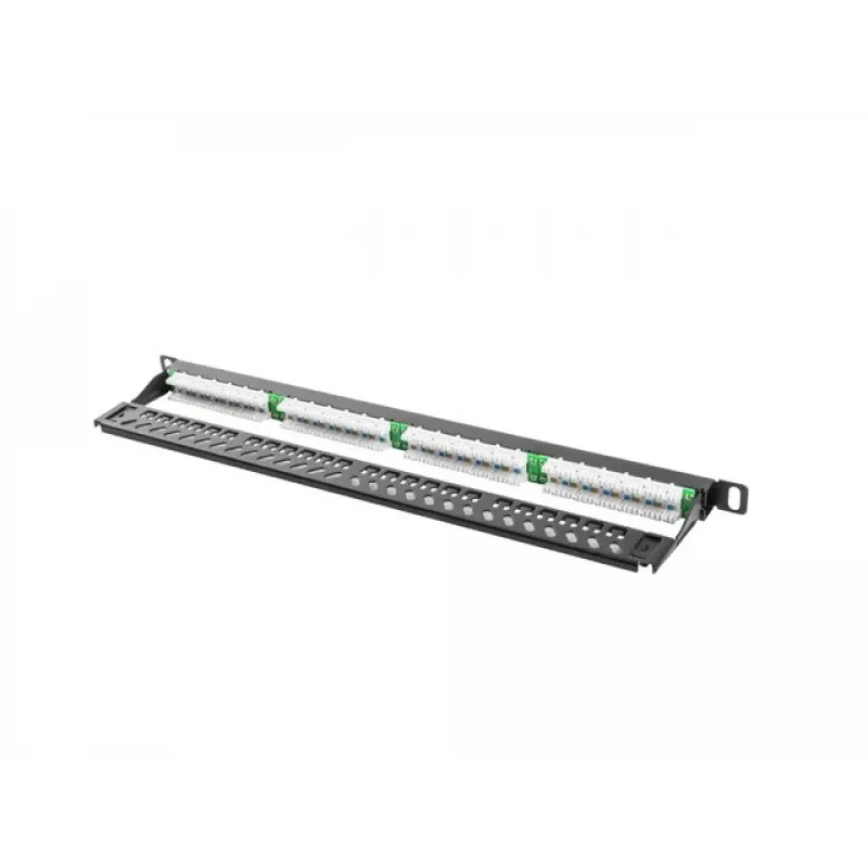Lanberg PPU5-0024-B - RJ-45 - Cat5, Cat5e - nero - metallo - montaggio su rack - 0,5HE (PPU5-0024-B)