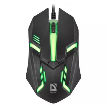 Mouse ottico con filo DEFENDER CYBER MB-560L — ambidestro, 1200 DPI, USB Type-A, 2 tasti, nero