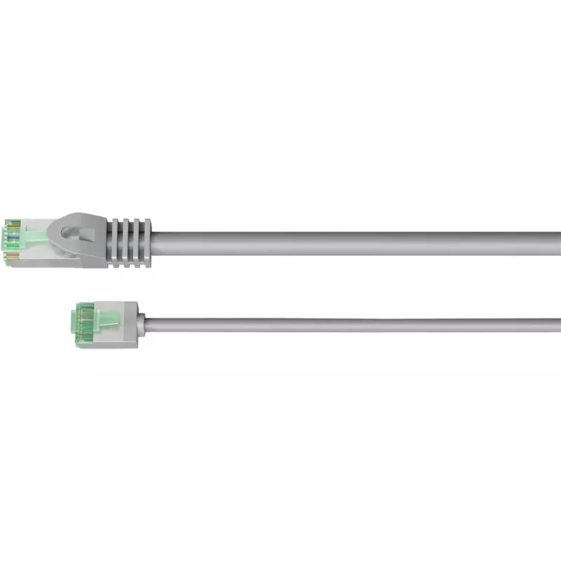 Cavo patch CAT 8.1 Ultra-Flexible sottile U/FTP grigio Goobay - connettore extra-corto 99,9% (74349)