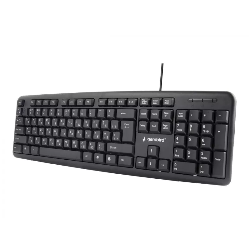 Tastiera Gembird KB-U-103-RU ufficio USB QWERTY inglese russo nero