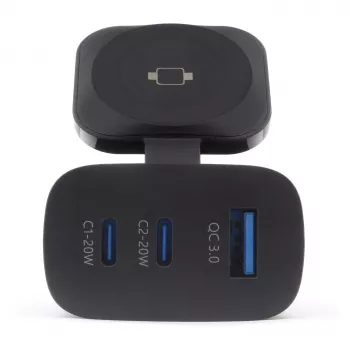 Caricabatterie mobile RealPower 450476 powerbank, smartwatch, tablet nero AC ricarica wireless ricarica rapida per interni