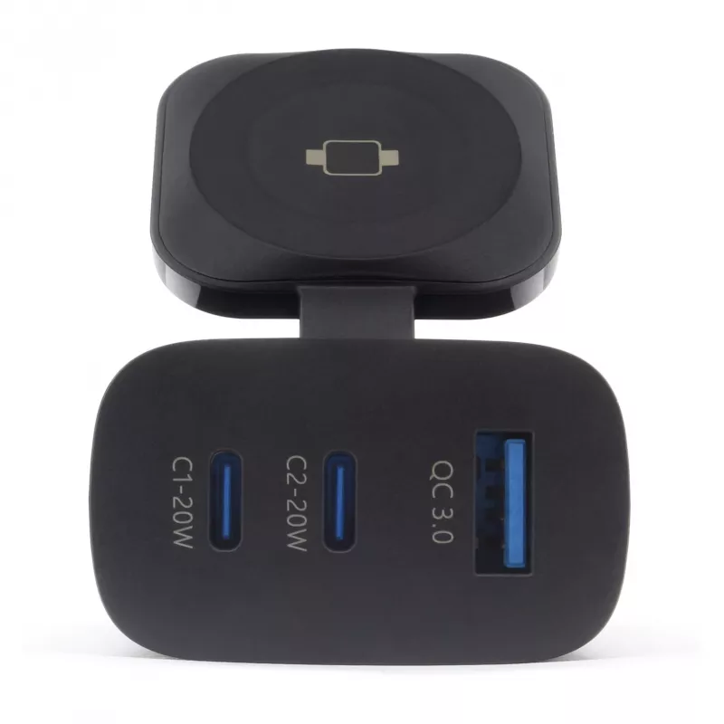 Caricabatterie mobile RealPower 450476 powerbank, smartwatch, tablet nero AC ricarica wireless ricarica rapida per interni
