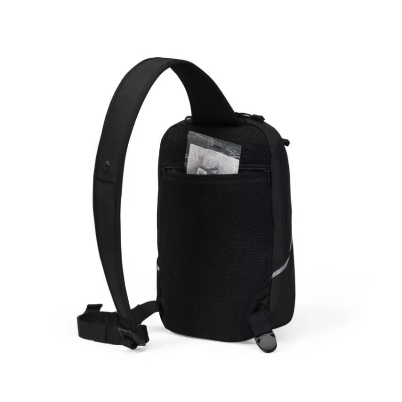 DICOTA Reflective borsa a tracolla per tablet fino a 12,9 pollici, 600D RPET, nera