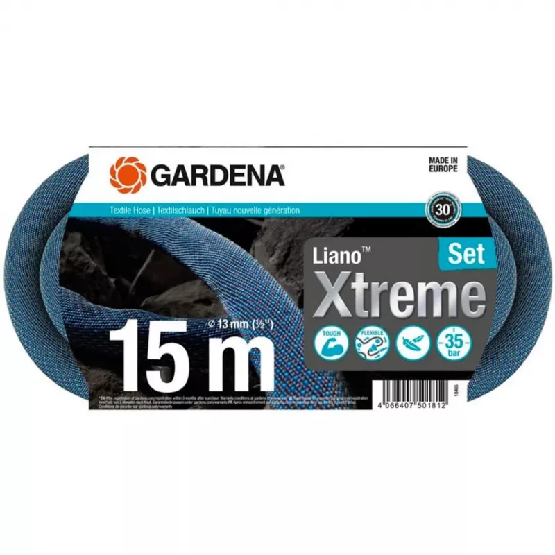 Gardena Liano tubo da giardino 15 m PVC nero blu grigio