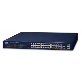PLANET GS-4210-24P2S - Switch - Managed - 24 x 10/100/1000 (PoE+) + 2 x Gigabit SFP - montaggio a rack - PoE+ (GS-4210-24P2S)