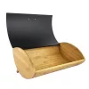 Maestro MR-1775-BLACK portapane nero, legno bambù, metallo