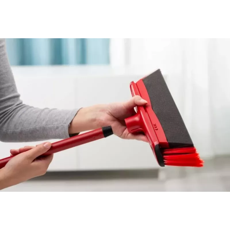 Scopa per pavimenti VILEDA 143703 con manico, tecnopolimero, setole morbide/dure, interni, 130 cm, rosso