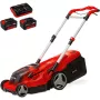 Tosaerba a batteria professionale RASARRO 36/38, 36 Volt (2x18 V) (rosso/nero, 2 batterie agli ioni di litio 4,0 Ah)