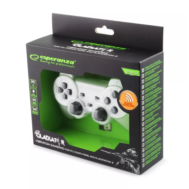 Esperanza EGG108W controller gaming nero, bianco RF gamepad analogico / digitale PC, PlayStation 3