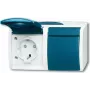 BUSCH JAEGER 20/2 EBW-53 - CEE 7/3 - 2P+E - blu - bianco - IP44 - 250 V - 16 A