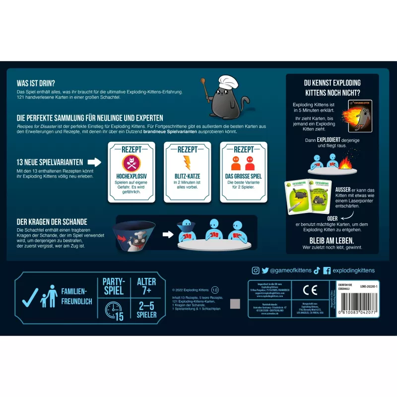 Exploding Kittens - Recipes for Disaster, gioco di carte