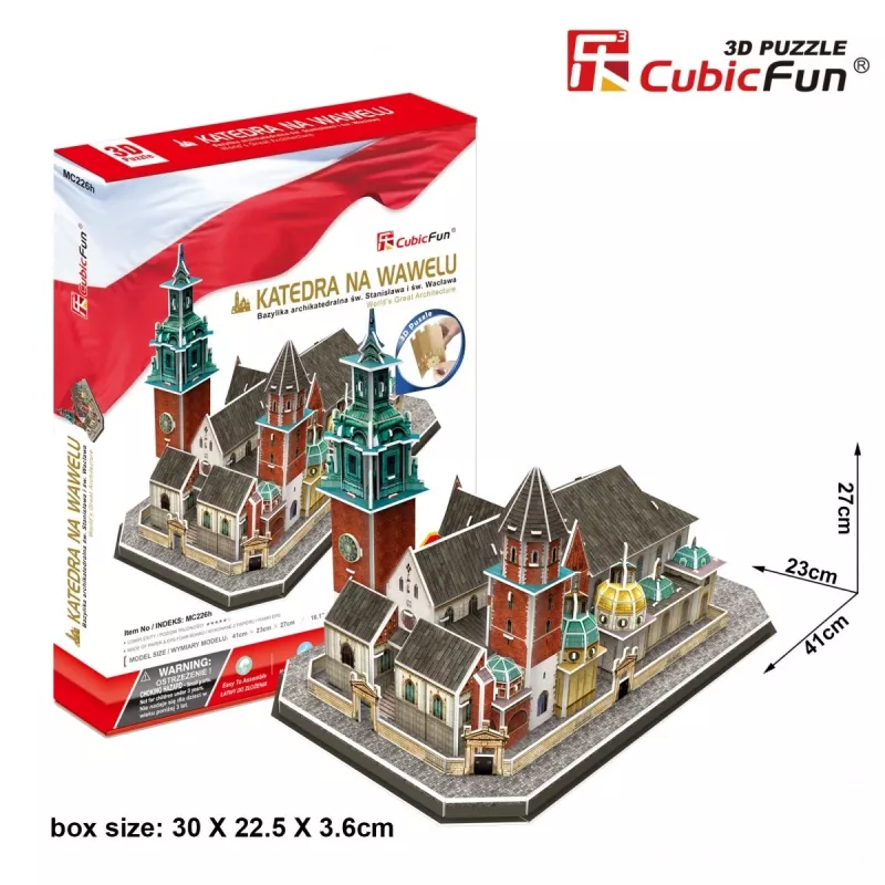 Puzzle 3D cubicfun Cattedrale di Wawel – 101 pezzi, kit di montaggio