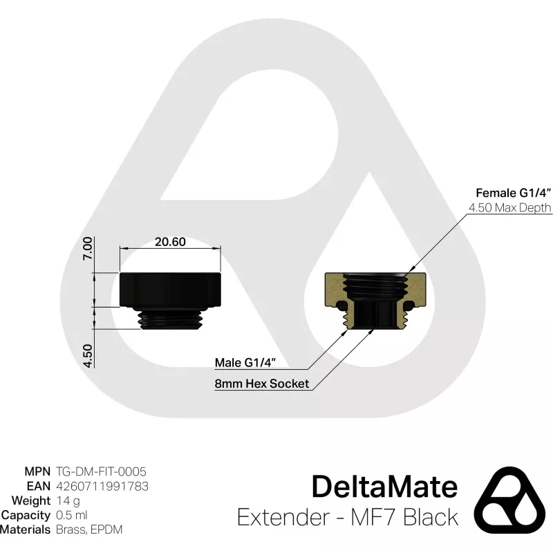 Thermal Grizzly DeltaMate Extender - MF7 nero (TG-DM-FIT-0005)