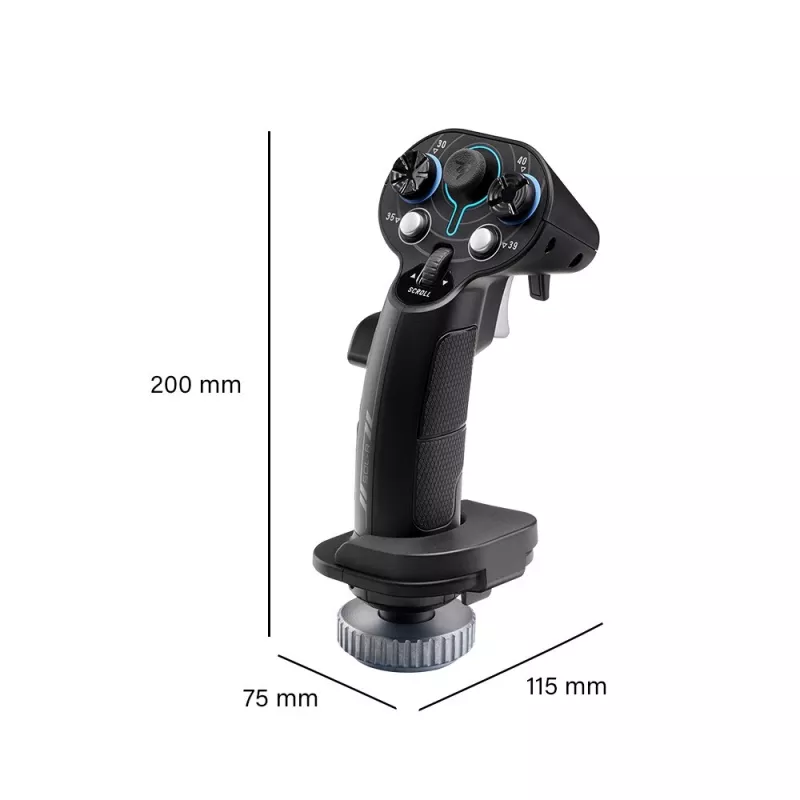 Impugnatura aggiuntiva per flightstick Thrustmaster Sol-R 3 AVA, nero, USB Type-C, analogico/digitale, PC, 75×115×200 mm