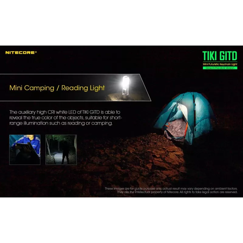 Nitecore TIKI GITD torcia, serie T, 300 lumen