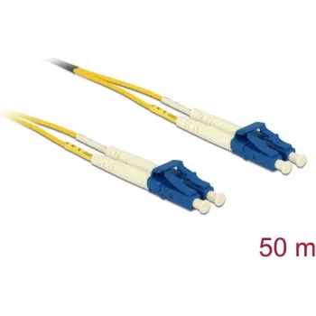 Cavo in fibra ottica DELOCK 80159 OS2 50 m 2x LC → 2x LC, 9 µm, full duplex, giallo/blu