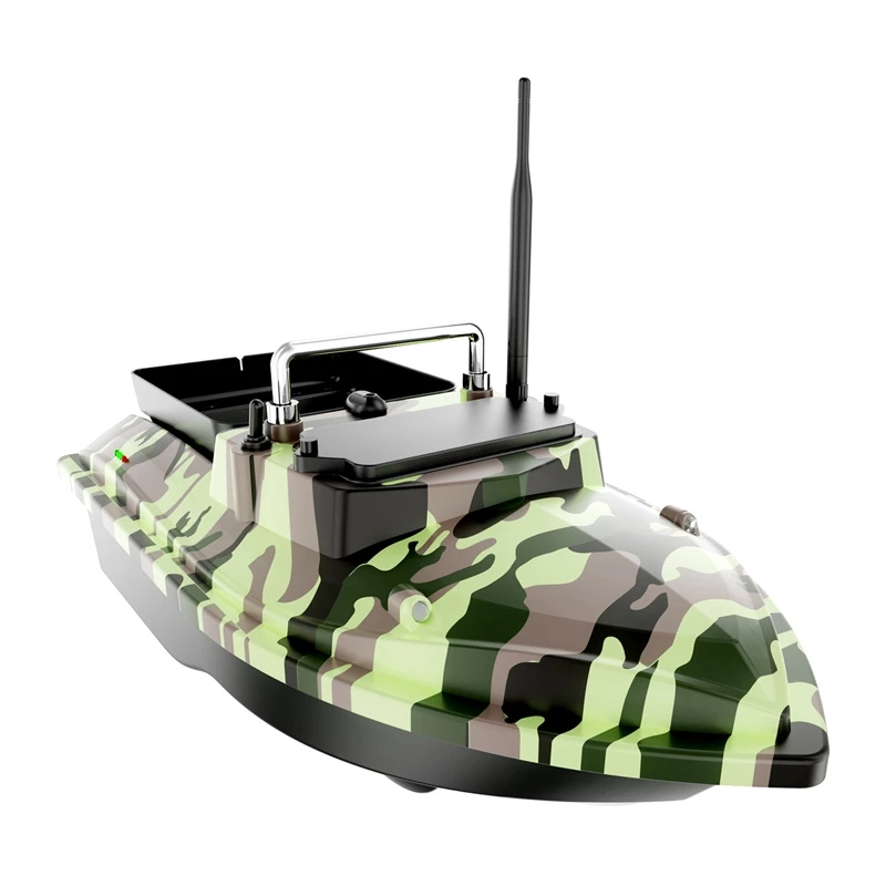Barca esca Flytec V050 con batteria 12000mAh, camo verde — barca esca radiocomandata
