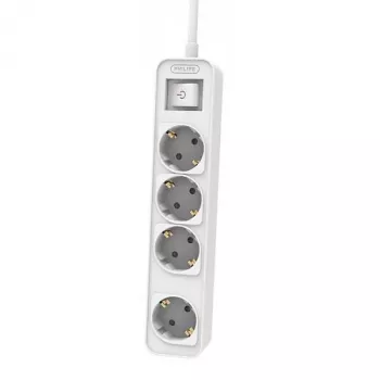 Prolunga Philips Phil-CHP2144W/60 1,5 m, 4 prese AC, bianco