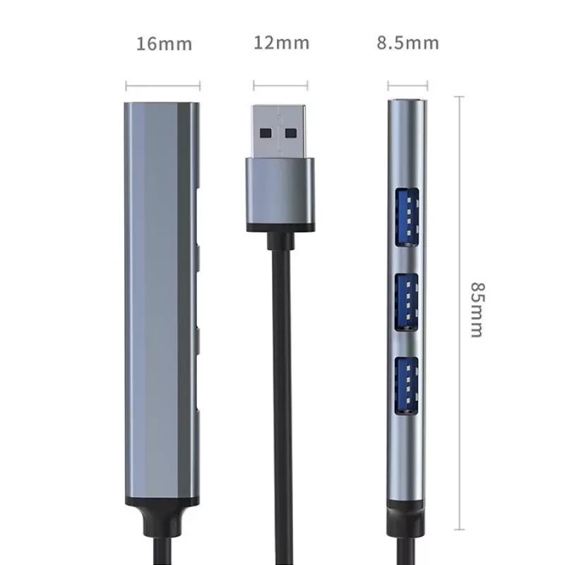 Hub USB QOLTEC 53793 — ingresso USB 3.0, 3× porte USB 2.0
