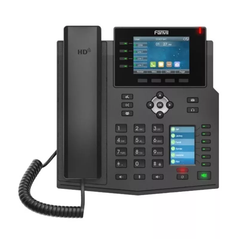 Telefono IP Fanvil X5U nero 16 linee LCD Wi-Fi cornetta cablata