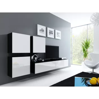 Armadietto Cama Square VIGO 50/50/30 nero/bianco lucido