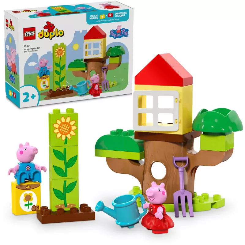 Lego 10431 Duplo Peppa Pig set gioco giardino e casa sull'albero