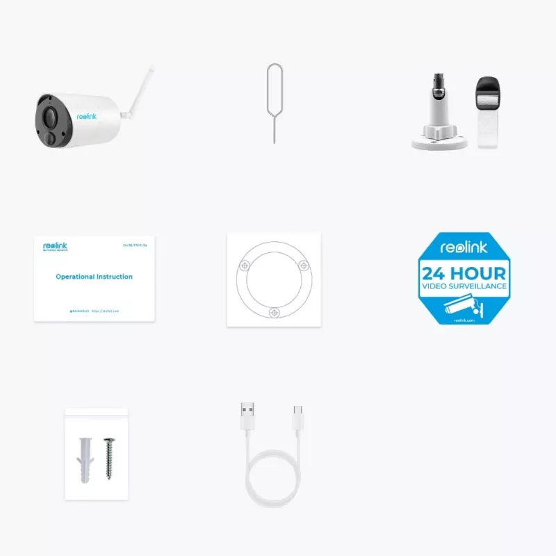 Reolink Argus Eco Telecamera di sorveglianza WiFi per esterni, 1080p, batteria/solare (BWB2K07)