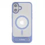 Custodia Torras Pstand Series per iPhone 16 — blu, slim fit con supporto integrato