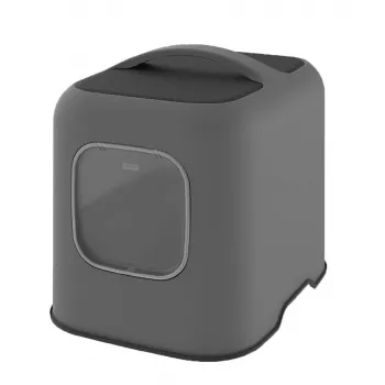 Lettiera per gatti con coperchio Rotho BIALA, antracite plastica, 395×510×443 mm con paletta