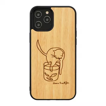 Custodia protettiva man and wood per iPhone 12 Pro Max — gatto con pesce rosso