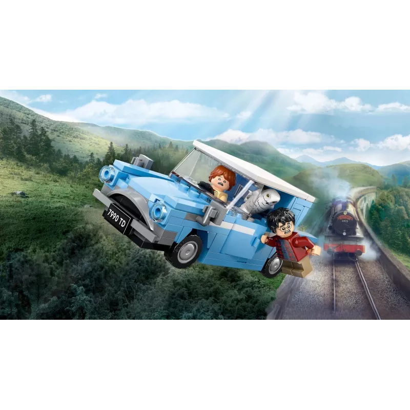 LEGO Harry Potter Ford Anglia volante auto giocattolo per bambini dai 7 anni, ragazzi e ragazze, modello da costruire con minifigure Ron Weasley e Hedwig