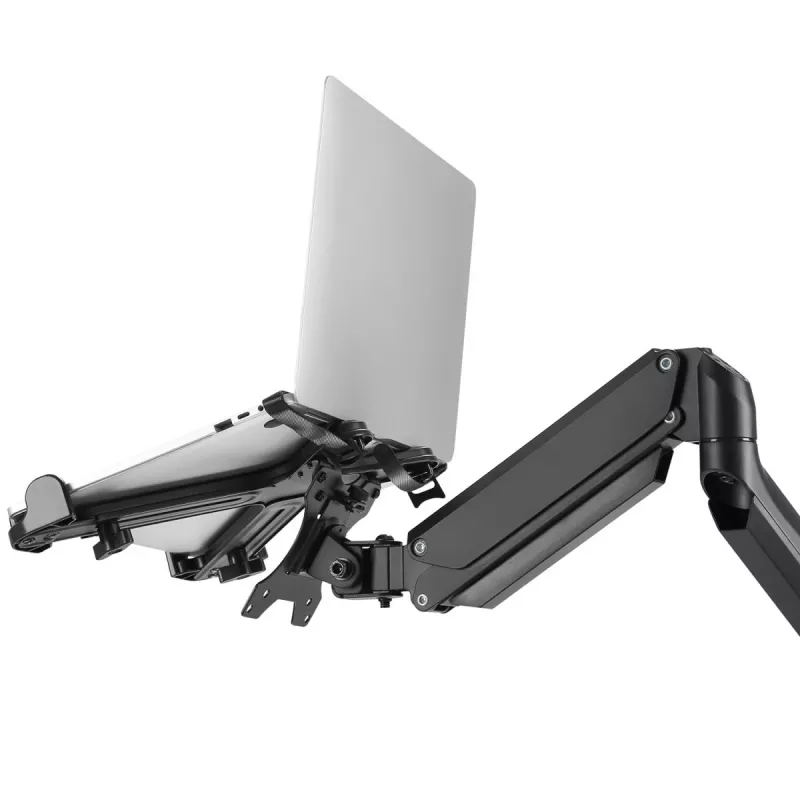 Supporto da scrivania per notebook MACLEAN MC-836 — regolabile in altezza, design ergonomico, nero, per uso orizzontale del laptop (58,5×236×320 mm)