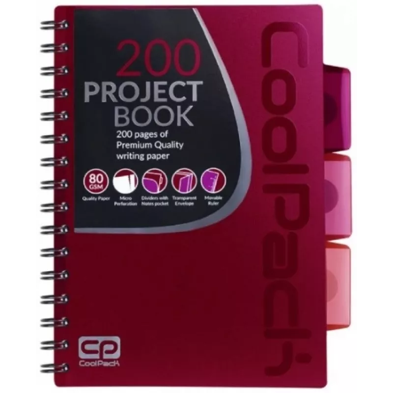 Blocco a spirale A5 Coolpack rosso