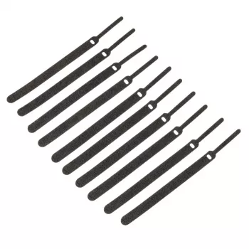 Set fascette in velcro Kolink KL-VCT-150 — 10 pezzi fascette in velcro riutilizzabili, nero