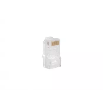 LANBERG connettore per cavi RJ-45 PLU-5000, schermatura U/UTP (UTP), bianco traslucido, confezione da 100