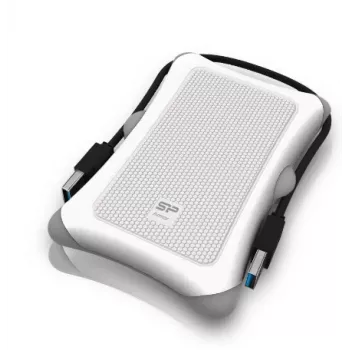 Case per disco rigido Silicon Power Armor A30 — 2,5 pollici, singolo vano, USB 3.2 Gen 1, bianco, plastica/gomma