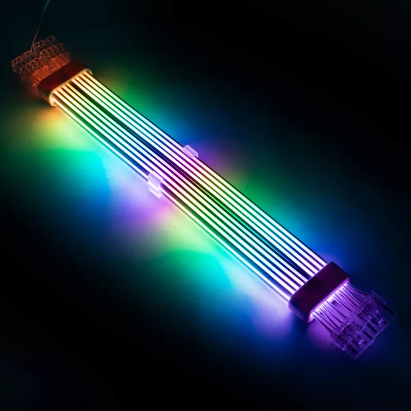 Cavo prolunga PCI-E 8-Pin Kolink Umbra Radiant ARGB — doppio 2× 8-Pin, prolunga sleeved per alimentazione GPU