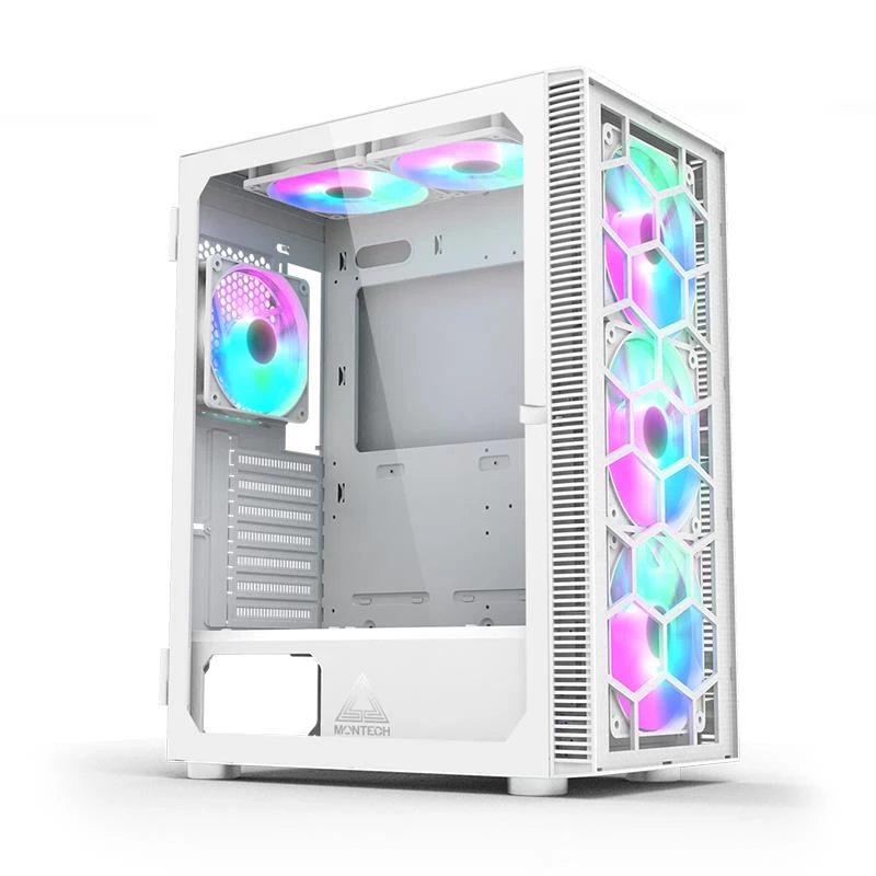 Case PC Montech X3 GLASS mid-tower bianco