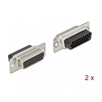 Connettore per cavi DeLOCK 66724 D-Sub HD 26 pin nero argento