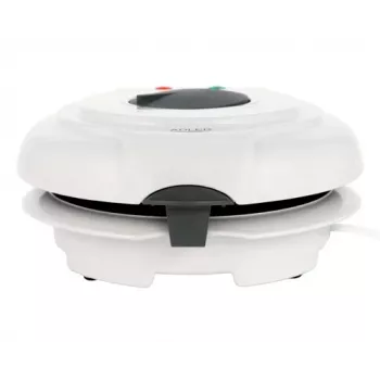 Macchina per waffle Adler AD 3038 – waffle rotondo singolo, 1500 W, termostato regolabile, piastre antiaderenti, grigio/bianco
