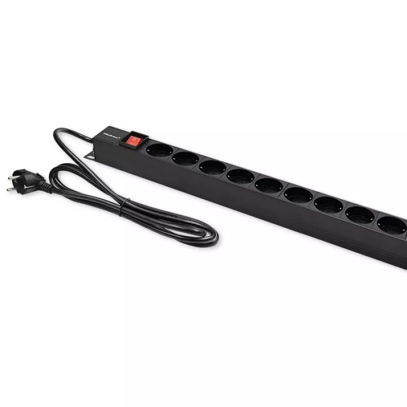 Qoltec PDU in alluminio per RACK | 16A | 16 x Schuko | verticale | 1,8 m
